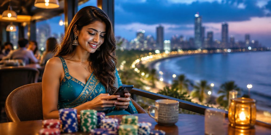 Betting on cricket match from a mobile device in Mumbai's Bandra area