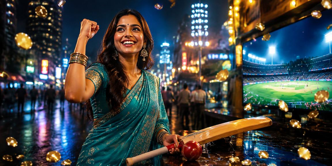 Person holding phone with cricket betting app in Mumbai